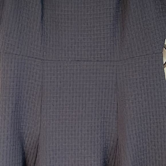 JULIA JORDAN TEXTURED OPEN BACK FIT & FLARE MIDI DRESS NAVY BLUE SIZE 12 - Picture 3 of 11